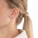 AMOR Ohrring (Ohrstecker) Damen, 925 Silber rhodiniert, Zirkonia weiß, Ansicht 2