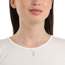 AMOR Halskette Damen, 925 Silber rhodiniert, Motiv Blume, Zirkonia weiß, Ansicht 2