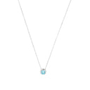 AMOR Halskette Damen, 925 Silber rhodiniert, Motiv Blume, Zirkonia blau, Hauptbild