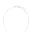 AMOR Halskette Damen, 925 Silber rhodiniert, Motiv Blume, Zirkonia blau, Verschluss