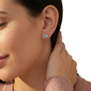 AMOR women's stud earrings, rhodium-plated 925 sterling silver, view 2