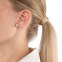 AMOR Ohrring (Ohrstecker) Damen, 925 Silber rosé vergoldet, Zirkonia weiß, Ansicht 2