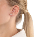 AMOR Ohrring (Ohrstecker) Damen, 925 Silber rosé vergoldet, Zirkonia weiß, Ansicht 2