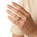 AMOR women's ring, two-tone 925 sterling silver (silver and rose gold-plated), view 2