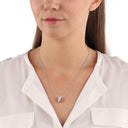 AMOR Halskette Damen, 925 Silber silber / rosévergoldet (bicolor), Kristall weiß, Ansicht 2