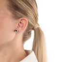 AMOR Ohrring (Ohrstecker) Damen, 925 Silber rosé vergoldet, Kristall apricot, Ansicht 2