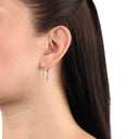 AMOR Ohrring (Creolen) Damen, 925 Silber rhodiniert, Zirkonia weiß, Ansicht 2
