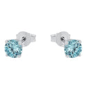 AMOR Ohrring (Ohrstecker) Damen, 925 Silber rhodiniert, Zirkonia hellblau, Ansicht 4