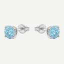 AMOR Ohrring (Ohrstecker) Damen, 925 Silber rhodiniert, Zirkonia hellblau, Ansicht 5