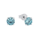 AMOR Ohrring (Ohrstecker) Damen, 925 Silber rhodiniert, Zirkonia hellblau, Hauptbild