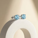 AMOR Ohrring (Ohrstecker) Damen, 925 Silber rhodiniert, Zirkonia hellblau, Ansicht 6