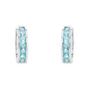 AMOR Ohrring (Creolen) Damen, 925 Silber rhodiniert, Zirkonia blau, Ansicht 3