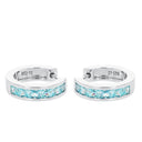 AMOR Ohrring (Creolen) Damen, 925 Silber rhodiniert, Zirkonia blau, Ansicht 4