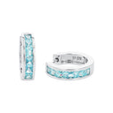 AMOR Ohrring (Creolen) Damen, 925 Silber rhodiniert, Zirkonia blau, Hauptbild