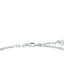 AMOR unisex anklet, rhodium-plated 925 sterling silver, heart motif, clasp