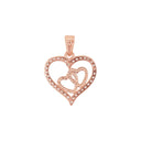 AMOR Anhänger (Halskette) Damen, 925 Silber rosé vergoldet, Motiv Herz, Zirkonia weiß, Rückseite