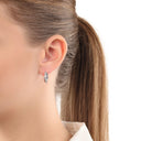 AMOR Ohrring (Creolen) Damen, 925 Silber rhodiniert, Zirkonia weiß, Ansicht 2