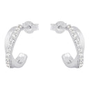 AMOR Ohrring (Creolen) Damen, 925 Silber rhodiniert, Zirkonia weiß, Ansicht 4