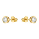 AMOR women's stud earrings, gold-plated 925 sterling silver, gold, white, view 17
