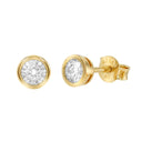 AMOR women's stud earrings, gold-plated 925 sterling silver, gold, white, main image