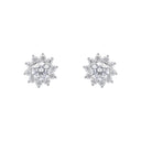 AMOR Ohrring (Ohrstecker) Damen, 925 Silber rhodiniert, Motiv Blume, Zirkonia weiß, Ansicht 3