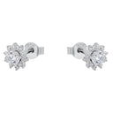 AMOR Ohrring (Ohrstecker) Damen, 925 Silber rhodiniert, Motiv Blume, Zirkonia weiß, Ansicht 4