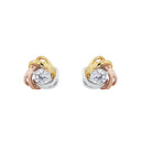 AMOR Ohrring (Ohrstecker) Damen, 925 Silber silber / vergoldet / rosé vergoldet (tricolor), Ansicht 3