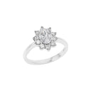 AMOR Ring Damen, 925 Silber rhodiniert, Motiv Blume, Hauptbild