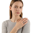 AMOR women's ring, rhodium-plated 925 sterling silver, worn by model