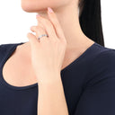 AMOR Ring Damen, 925 Silber rhodiniert, Zirkonia weiß, Ansicht 2
