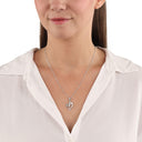 AMOR Halskette Damen, 925 Silber rhodiniert, Motiv Herz, Zirkonia weiß, Ansicht 2