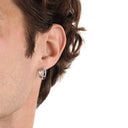 AMOR Ohrring (Creolen) Unisex, 925 Silber rhodiniert, Ansicht 3