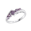 AMOR Ring Damen, 925 Silber rhodiniert, Zirkonia lila, Hauptbild