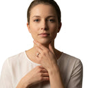 AMOR women's ring, rhodium-plated 925 sterling silver, worn by model