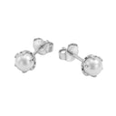 AMOR women's stud earrings, rhodium-plated 925 sterling silver, view 3