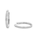 AMOR women's hoop earrings, rhodium-plated 925 sterling silver, main image