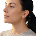AMOR women's threader earrings, rhodium-plated 925 sterling silver, view 2