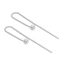 AMOR women's threader earrings, rhodium-plated 925 sterling silver, view 3