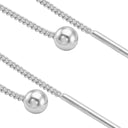 AMOR women's threader earrings, rhodium-plated 925 sterling silver, view 4