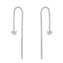AMOR women's threader earrings, rhodium-plated 925 sterling silver, view 5