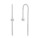 AMOR women's threader earrings, rhodium-plated 925 sterling silver, main image