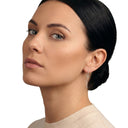 AMOR women's threader earrings, rhodium-plated 925 sterling silver, worn by model