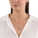 AMOR Halskette Damen, 925 Silber rhodiniert, Motiv Herz, Zirkonia weiß, Ansicht 2