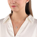 AMOR Schmuckset (Ohrring & Halskette) Damen, 925 Silber rhodiniert, Zirkonia blau, Ansicht 2