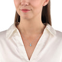 AMOR Schmuckset (Ohrring & Halskette) Damen, 925 Silber rhodiniert, Zirkonia blau, Ansicht 3