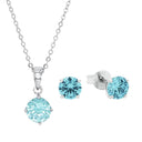 AMOR Schmuckset (Ohrring & Halskette) Damen, 925 Silber rhodiniert, Zirkonia blau, Hauptbild