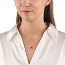AMOR Schmuckset (Ohrring & Halskette) Damen, 925 Silber rhodiniert, Zirkonia dunkelblau, Ansicht 2