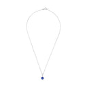 AMOR Schmuckset (Ohrring & Halskette) Damen, 925 Silber rhodiniert, Zirkonia dunkelblau, Ansicht 4