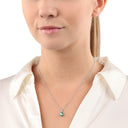 AMOR Schmuckset (Ohrring & Halskette) Damen, 925 Silber rhodiniert, Zirkonia grün, Ansicht 3