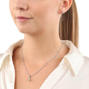 AMOR Schmuckset (Ohrring & Halskette) Damen, 925 Silber rhodiniert, Zirkonia apricot, Ansicht 2